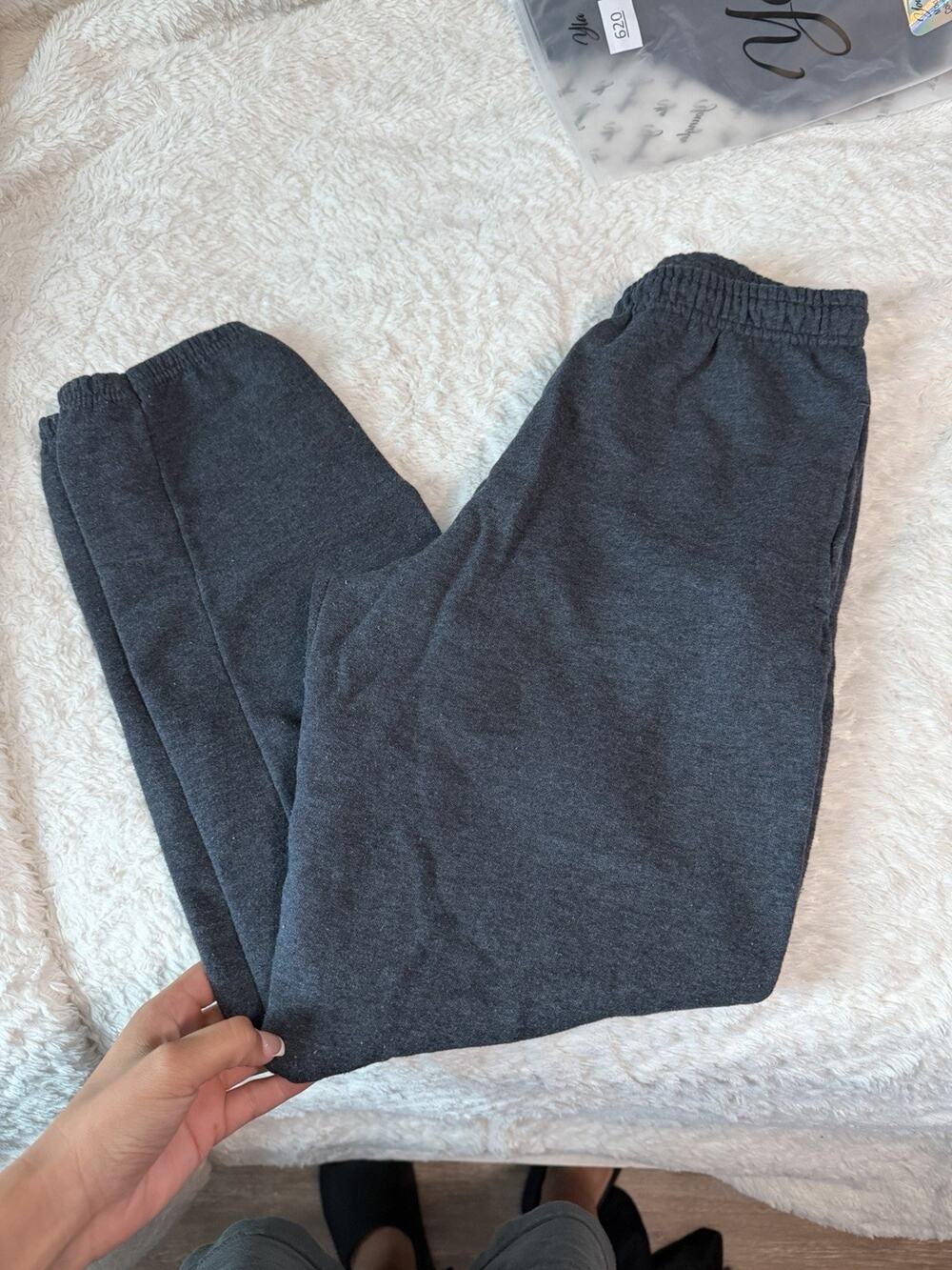 Athletic Works Women Gray Fleece Jogger Pants 18-20 Elastic Waist Drawstring